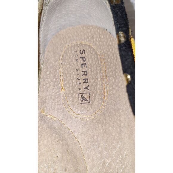 Sperry Top Sider Women's Boat Shoes Flats Nautical Comfort Black and Gold 8M - Picture 2 of 9